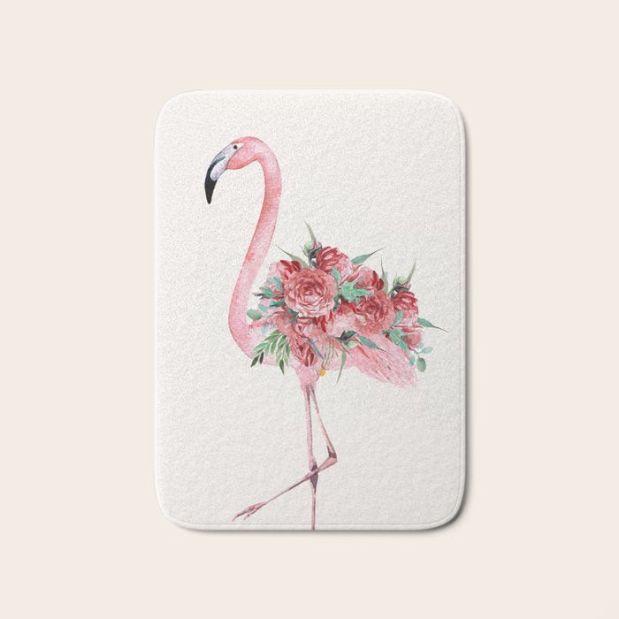 Flamingo Floral Bath Mat Gallery Image 1