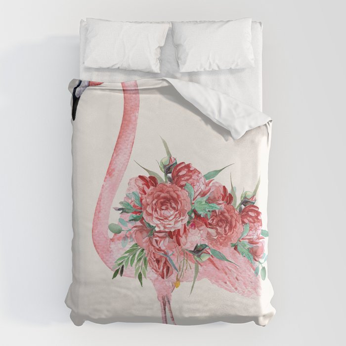 Flamingo Floral Duvet Cover Gallery Image 1