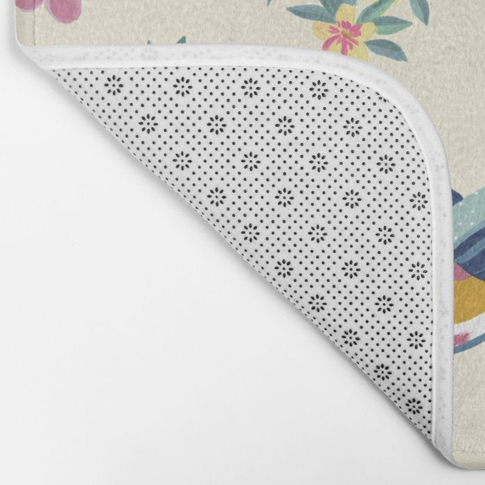 Pastel pink oriental pattern Bath Mat Gallery Image 2