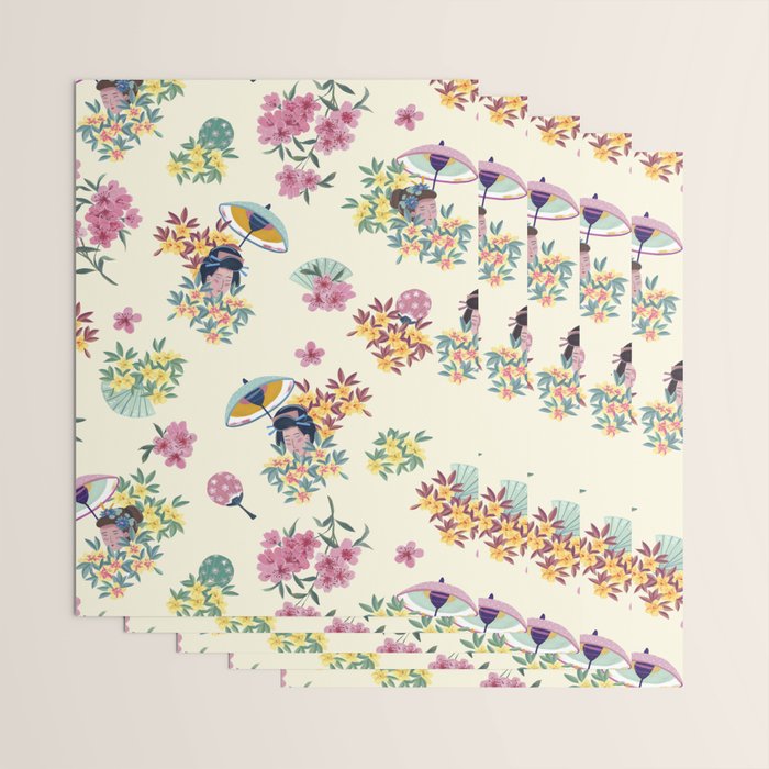 Pastel pink oriental pattern Wrapping Paper Gallery Image 3