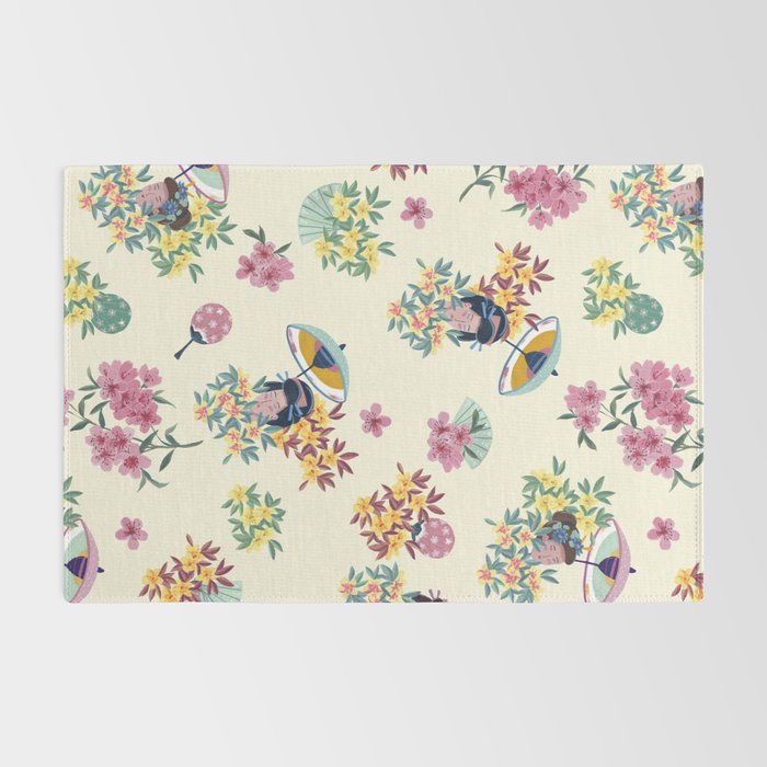 Pastel pink oriental pattern Rug Gallery Image 2