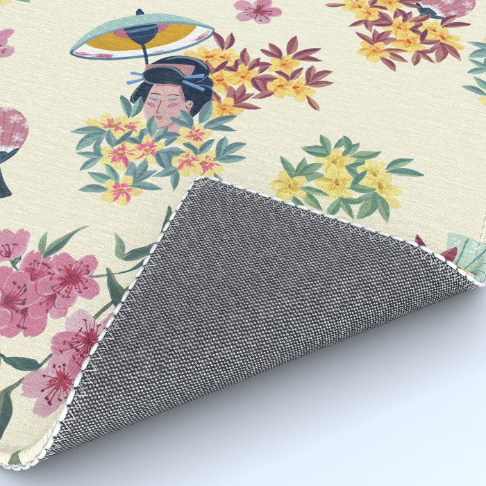 Pastel pink oriental pattern Rug Gallery Image 4