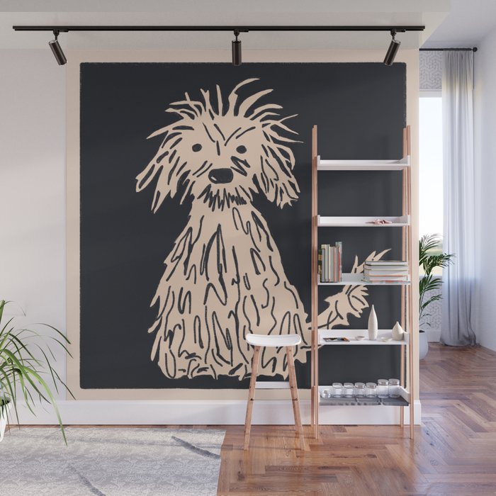 Doggy day on black Wall Mural Gallery Image 1