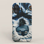 Scruffy Whiskers Black and White Dog Portrait iPhone Case Gallery Image 1