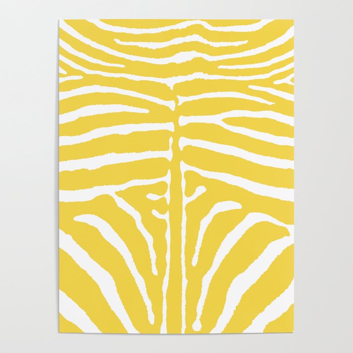 Zebra Wild Animal Print 240 Yellow Poster Gallery Image 4