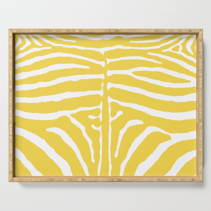 Zebra Wild Animal Print 240 Yellow Serving Tray Gallery Image 1