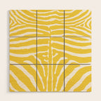 Zebra Wild Animal Print 240 Yellow Wood Wall Art Gallery Image 1