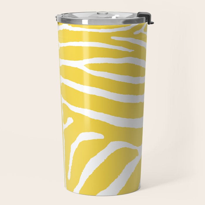 Zebra Wild Animal Print 240 Yellow Travel Mug Gallery Image 2
