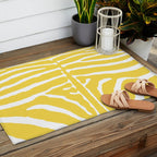 Zebra Wild Animal Print 240 Yellow Outdoor Rug Gallery Image 2