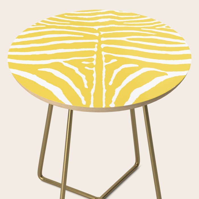 Zebra Wild Animal Print 240 Yellow Side Table Gallery Image 2