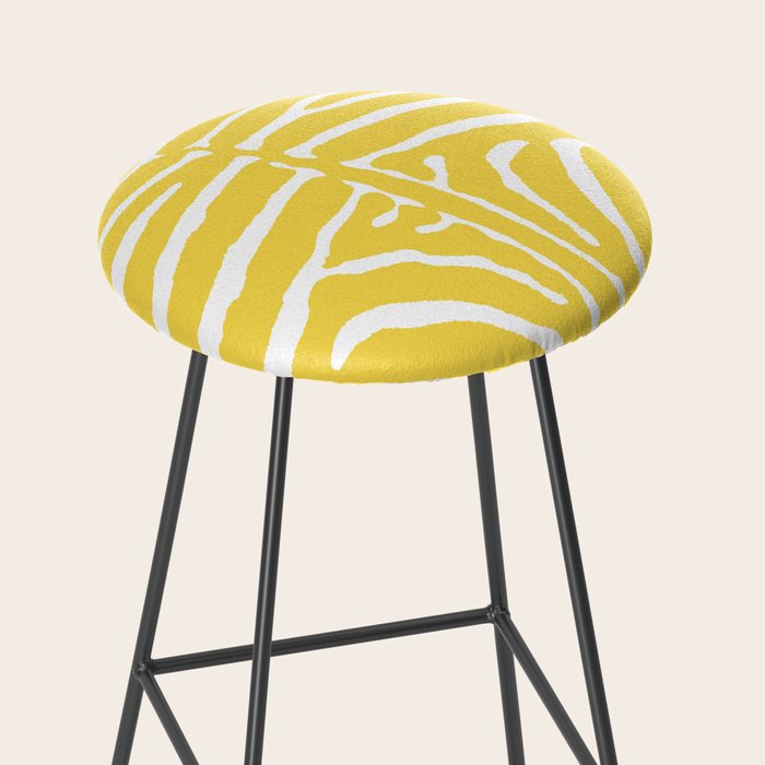 Zebra Wild Animal Print 240 Yellow Stool Gallery Image 2