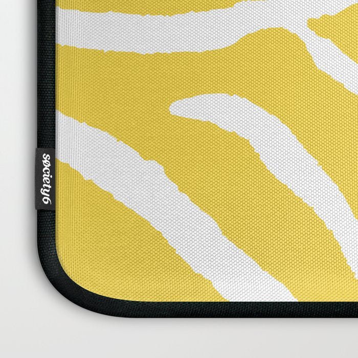 Zebra Wild Animal Print 240 Yellow Laptop Sleeve Gallery Image 3