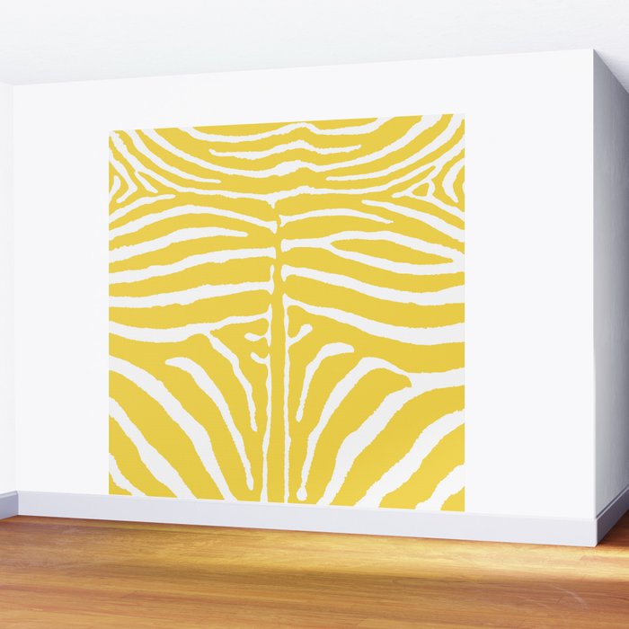 Zebra Wild Animal Print 240 Yellow Wall Mural Gallery Image 2