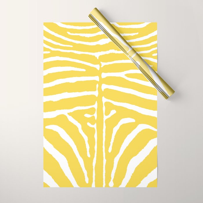 Zebra Wild Animal Print 240 Yellow Wrapping Paper Gallery Image 1