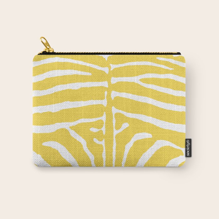 Zebra Wild Animal Print 240 Yellow Carry All Pouch Gallery Image 1