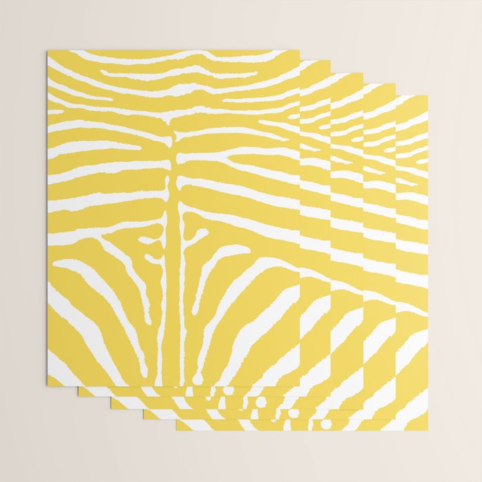 Zebra Wild Animal Print 240 Yellow Wrapping Paper Gallery Image 3