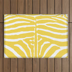 Zebra Wild Animal Print 240 Yellow Outdoor Rug Gallery Image 1