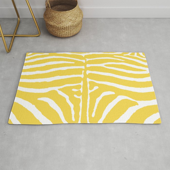 Zebra Wild Animal Print 240 Yellow Rug Gallery Image 1