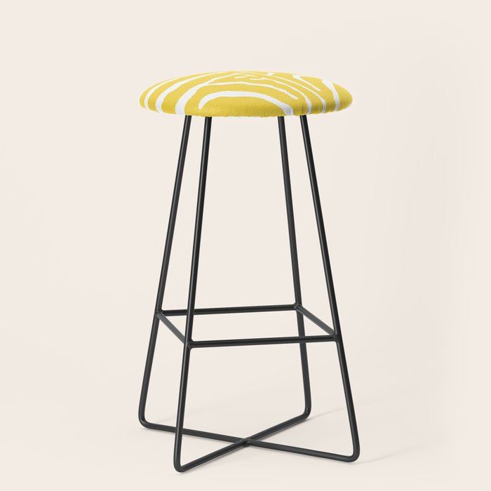 Zebra Wild Animal Print 240 Yellow Stool Gallery Image 1