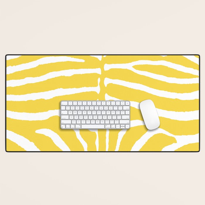 Zebra Wild Animal Print 240 Yellow Desk Mat Gallery Image 1