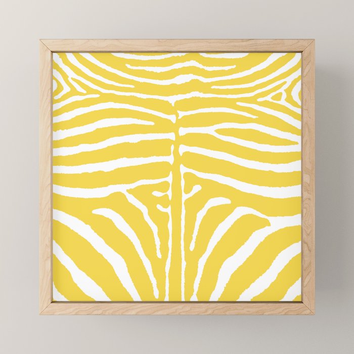 Zebra Wild Animal Print 240 Yellow Mini Art Print Gallery Image 1