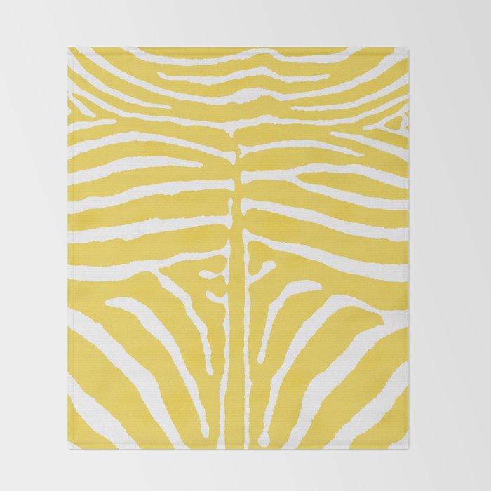 Zebra Wild Animal Print 240 Yellow Throw Blanket Gallery Image 2