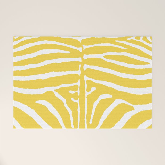 Zebra Wild Animal Print 240 Yellow Welcome Mat Gallery Image 1