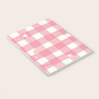 Pastel Pink Gingham with Stars Pattern Soft Aesthetic Grid Notebook Gallery Image 3
