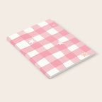 Pastel Pink Gingham with Stars Pattern Soft Aesthetic Grid Notebook Gallery Image 2
