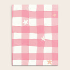 Pastel Pink Gingham with Stars Pattern Soft Aesthetic Grid Notebook Gallery Image 4