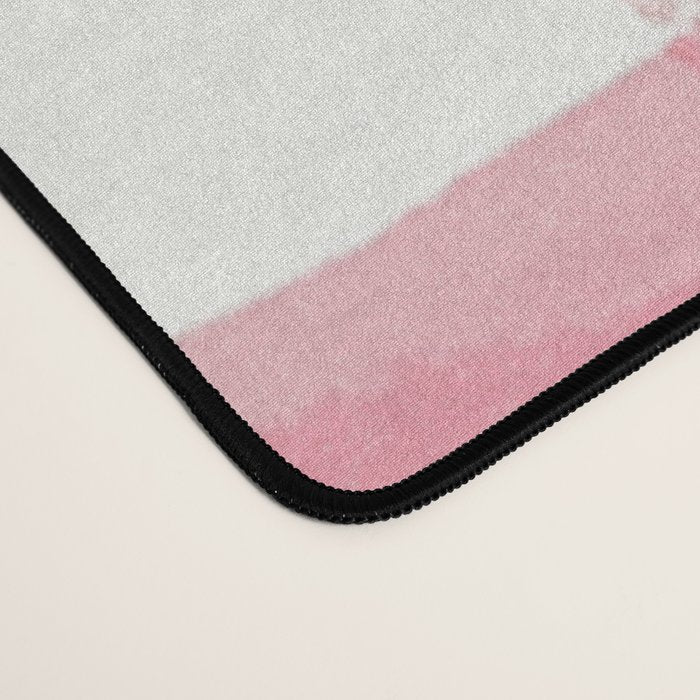 Pastel Pink Gingham with Stars Pattern Soft Aesthetic Grid Desk Mat Gallery Image 4