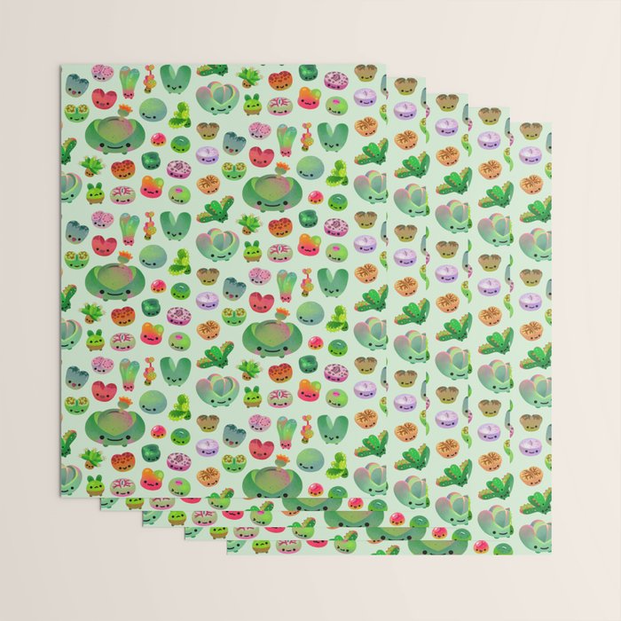 Baby succulent 3 - Mesembs(green) Wrapping Paper Gallery Image 3