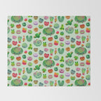 Baby succulent 3 - Mesembs(green) Throw Blanket Gallery Image 2