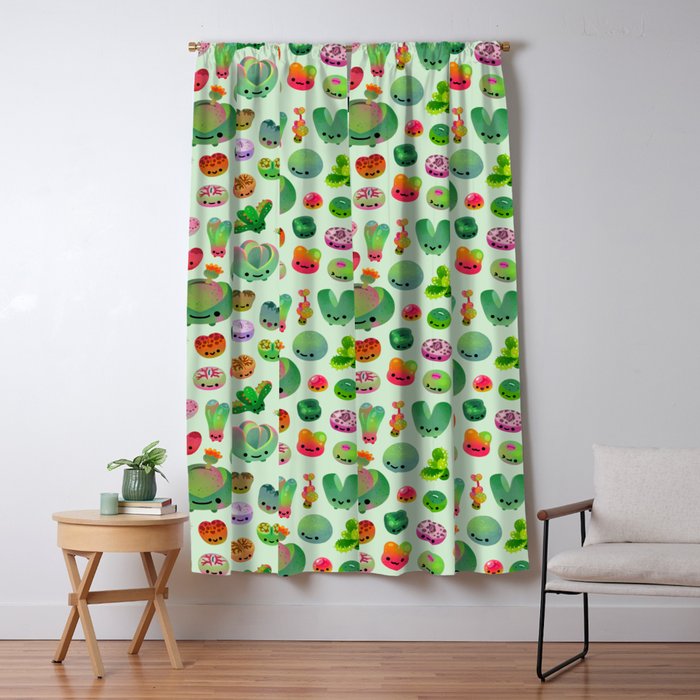 Baby succulent 3 - Mesembs(green) Window Curtain Gallery Image 1