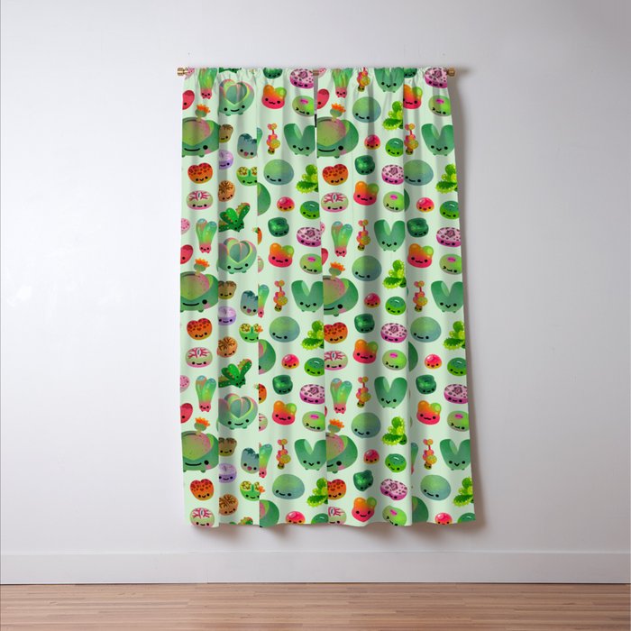 Baby succulent 3 - Mesembs(green) Window Curtain Gallery Image 3