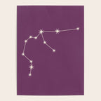 Aquarius Zodiac Star Constellation Line Art Mauve Purple Poster Gallery Image 4