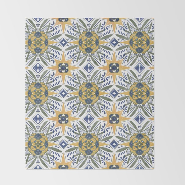 Modern fantasy tiles S Throw Blanket Gallery Image 2