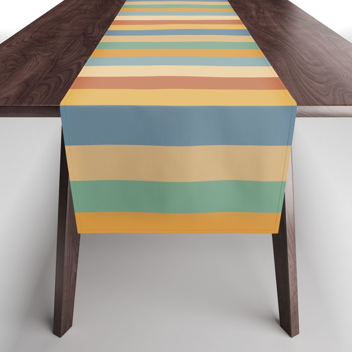 Mixed Stripes Pattern XV Vintage Summer Table Runner Gallery Image 1