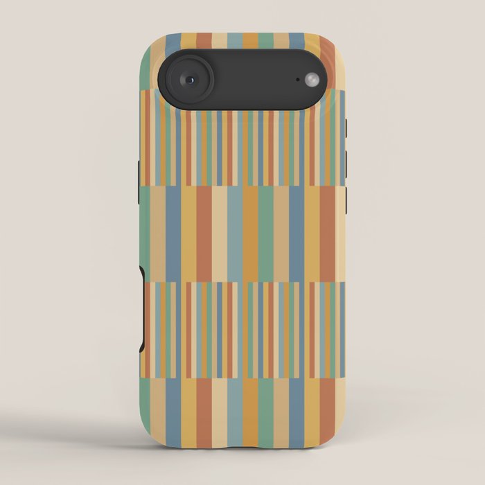 Mixed Stripes Pattern XV Vintage Summer iPhone Case Gallery Image 2