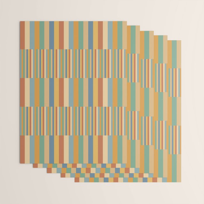 Mixed Stripes Pattern XV Vintage Summer Wrapping Paper Gallery Image 3
