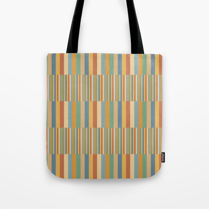 Mixed Stripes Pattern XV Vintage Summer Tote Bag Gallery Image 1