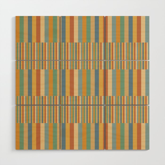 Mixed Stripes Pattern XV Vintage Summer Wood Wall Art Gallery Image 1
