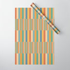 Mixed Stripes Pattern XV Vintage Summer Wrapping Paper Gallery Image 1