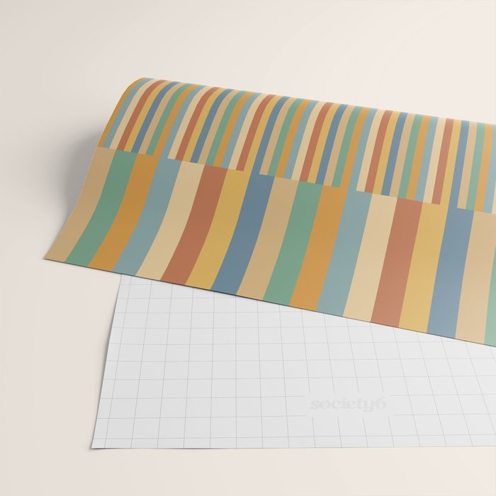 Mixed Stripes Pattern XV Vintage Summer Wrapping Paper Gallery Image 2