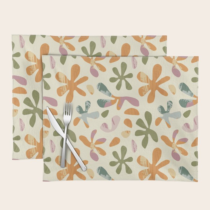 Colorful abstract flower art pattern Placemat Gallery Image 1