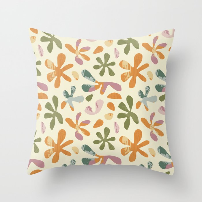 Colorful abstract flower art pattern Throw Pillow Gallery Image 6