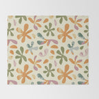 Colorful abstract flower art pattern Throw Blanket Gallery Image 2