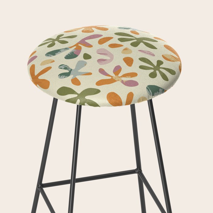 Colorful abstract flower art pattern Stool Gallery Image 2