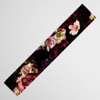 Vintage & Shabby Chic- Real Chrysanthemums Lush Midnight Flowers Botanical Garden Table Runner Gallery Image 3