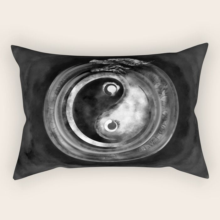 Ouroboros Yin - Yang  Rectangular Pillow Gallery Image 1
